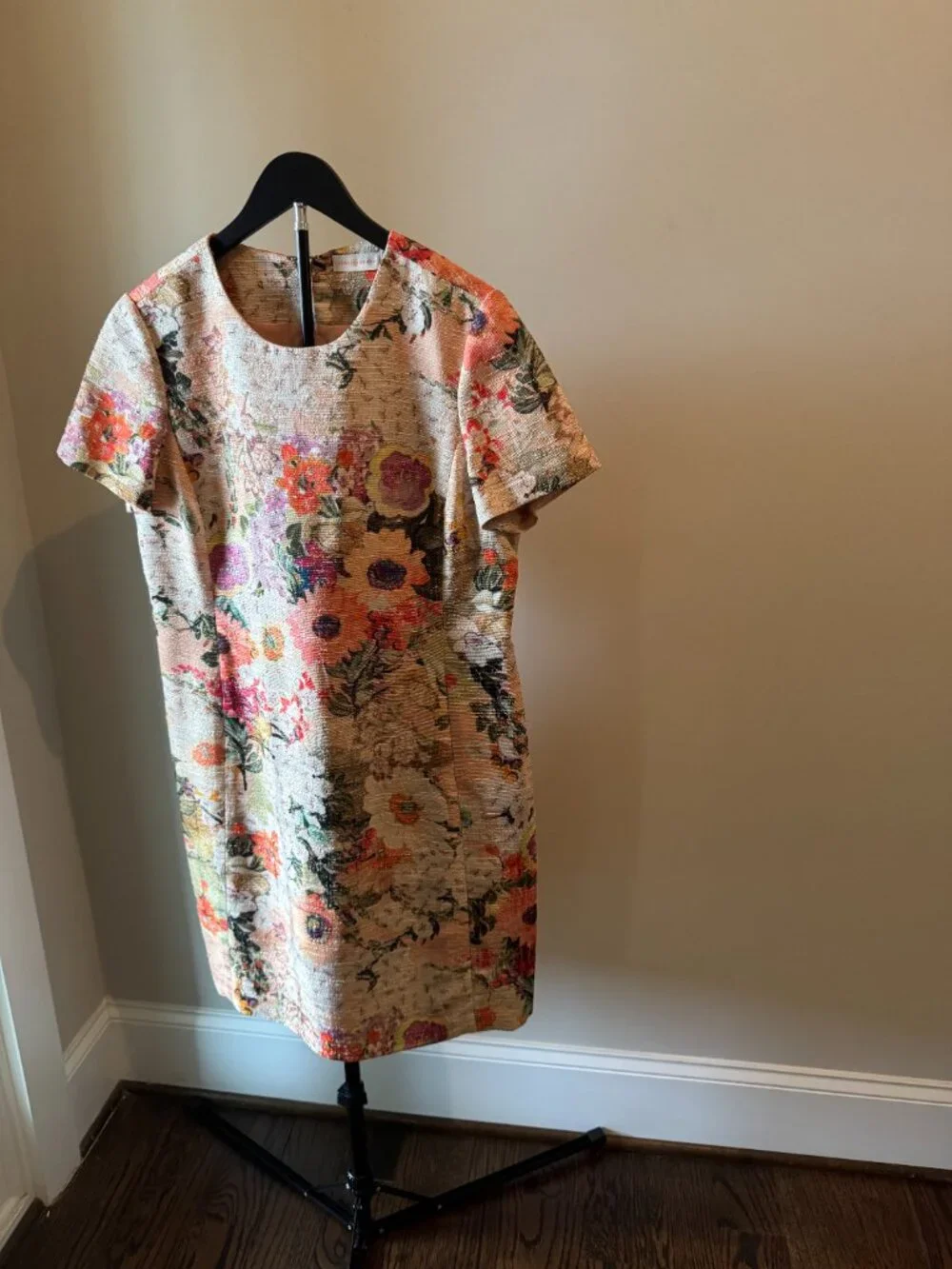 Tory Burch Peach Floral Mosaic Dress US Size 12 - Picture 9 of 12